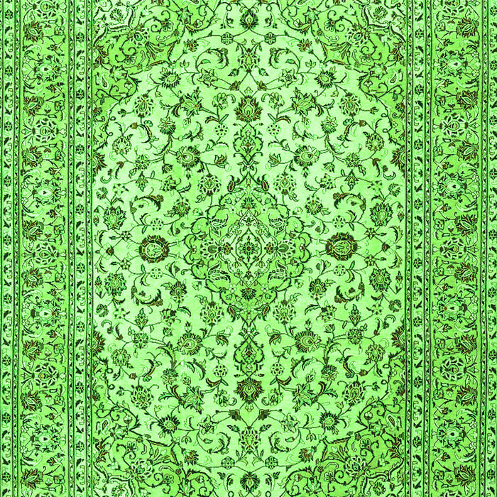 Serging Thickness of Machine Washable Persian Green Traditional Area Rugs, wshtr4227grn