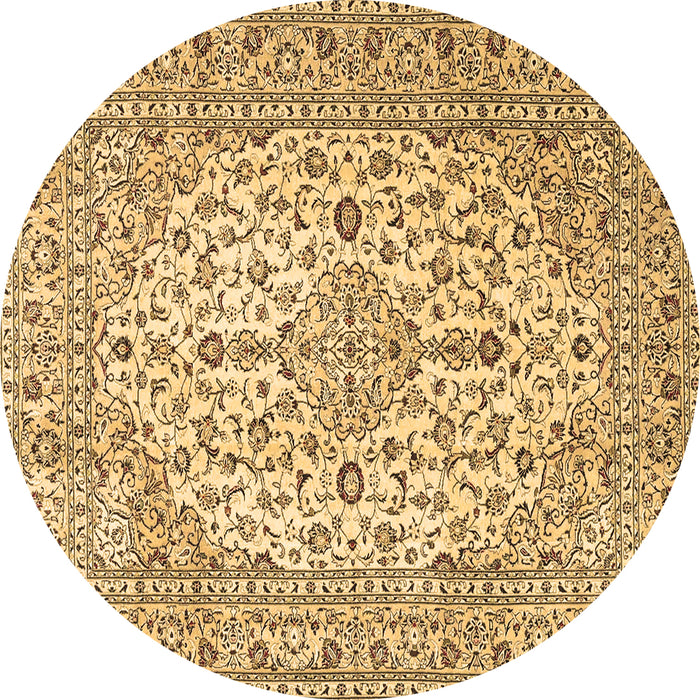 Round Persian Brown Traditional Rug, tr4227brn