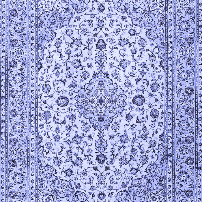 Machine Washable Persian Blue Traditional Rug, wshtr4227blu