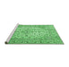 Sideview of Machine Washable Persian Emerald Green Traditional Area Rugs, wshtr4227emgrn