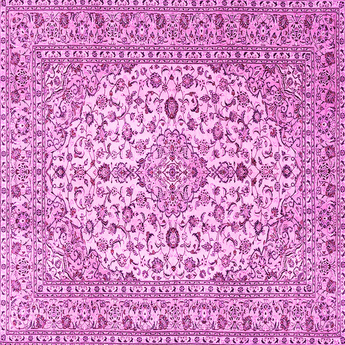 Square Machine Washable Persian Pink Traditional Rug, wshtr4227pnk