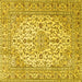 Square Machine Washable Persian Yellow Traditional Rug, wshtr4227yw