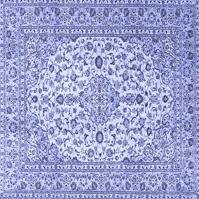 Square Machine Washable Persian Blue Traditional Rug, wshtr4227blu