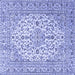 Square Machine Washable Persian Blue Traditional Rug, wshtr4227blu