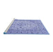 Sideview of Machine Washable Persian Blue Traditional Rug, wshtr4227blu