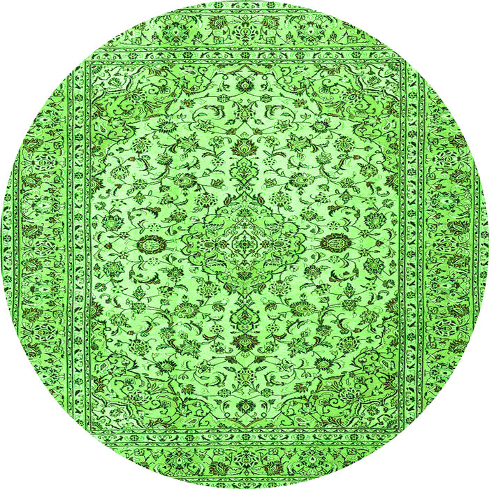 Square Persian Green Traditional Rug, tr4227grn