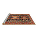 Sideview of Machine Washable Traditional Saffron Red Rug, wshtr4228