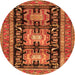 Square Persian Orange Traditional Rug, tr4228org