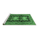 Sideview of Machine Washable Persian Emerald Green Traditional Area Rugs, wshtr4228emgrn