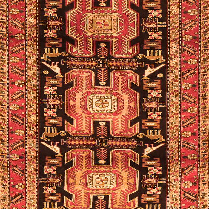 Serging Thickness of Machine Washable Persian Orange Traditional Area Rugs, wshtr4228org