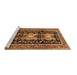 Sideview of Machine Washable Persian Brown Traditional Rug, wshtr4228brn