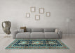 Machine Washable Persian Light Blue Traditional Rug in a Living Room, wshtr4228lblu