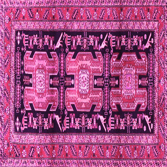 Square Machine Washable Persian Pink Traditional Rug, wshtr4228pnk