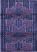 Machine Washable Persian Blue Traditional Rug, wshtr4229blu