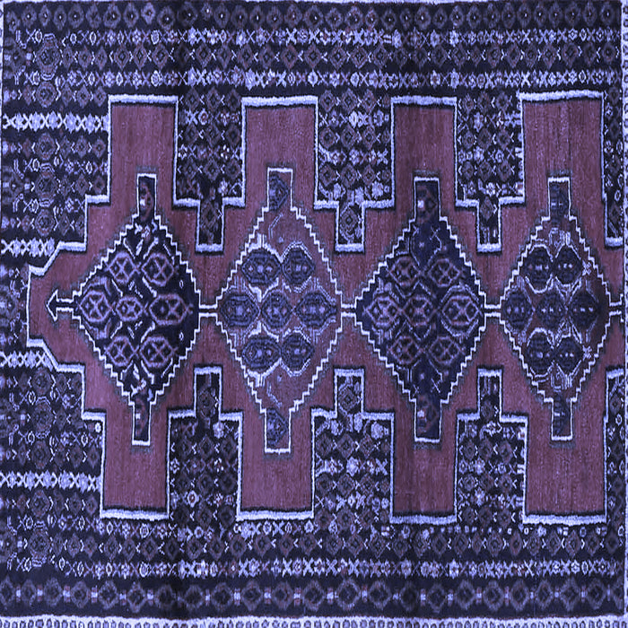 Square Machine Washable Persian Blue Traditional Rug, wshtr4229blu