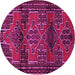 Round Persian Pink Traditional Rug, tr4229pnk