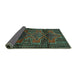 Sideview of Persian Turquoise Traditional Rug, tr4229turq