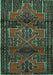 Machine Washable Persian Turquoise Traditional Area Rugs, wshtr4229turq