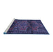 Sideview of Machine Washable Persian Blue Traditional Rug, wshtr4229blu