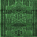 Square Machine Washable Persian Emerald Green Traditional Area Rugs, wshtr4229emgrn