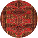 Machine Washable Persian Orange Traditional Area Rugs, wshtr4229org