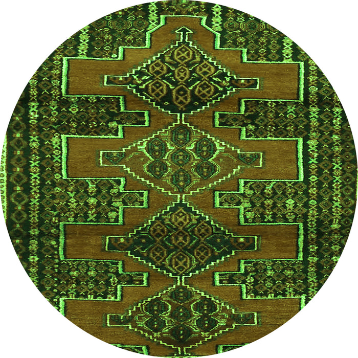 Square Persian Green Traditional Rug, tr4229grn