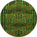 Machine Washable Persian Green Traditional Area Rugs, wshtr4229grn