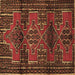 Square Persian Brown Traditional Rug, tr4229brn