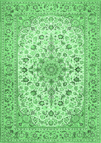 Medallion Emerald Green Traditional Rug, tr422emgrn