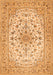 Serging Thickness of Machine Washable Medallion Orange Traditional Area Rugs, wshtr422org