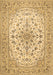 Machine Washable Medallion Brown Traditional Rug, wshtr422brn