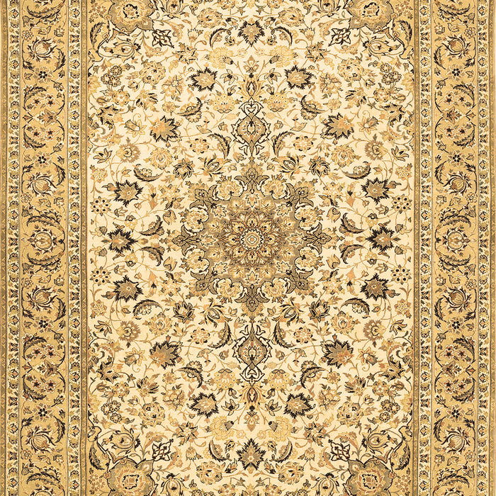 Machine Washable Medallion Brown Traditional Rug, wshtr422brn