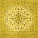 Square Medallion Yellow Traditional Rug, tr422yw