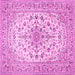 Square Medallion Pink Traditional Rug, tr422pnk