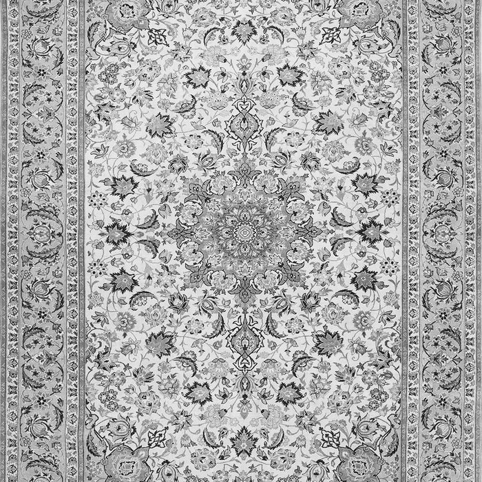 Serging Thickness of Machine Washable Medallion Gray Traditional Rug, wshtr422gry