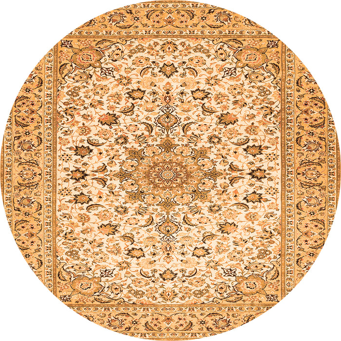 Square Medallion Orange Traditional Rug, tr422org