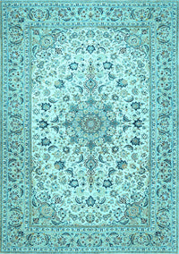 Medallion Light Blue Traditional Rug, tr422lblu