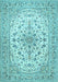 Medallion Light Blue Traditional Rug, tr422lblu