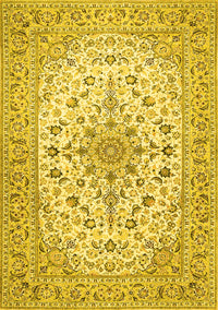 Medallion Yellow Traditional Rug, tr422yw