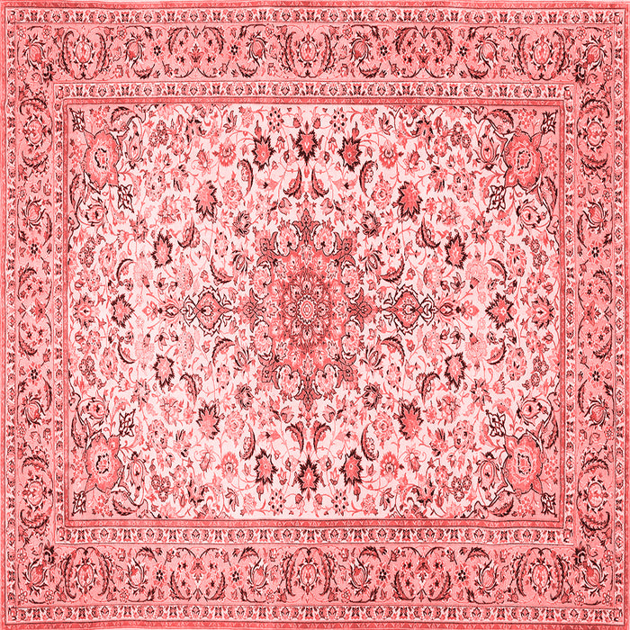 Machine Washable Medallion Red Traditional Rug, wshtr422red