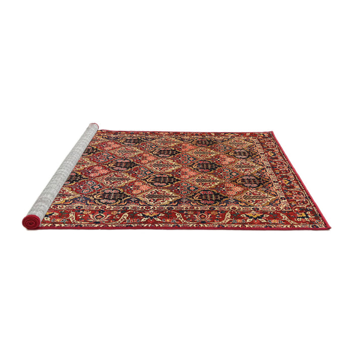 Sideview of Machine Washable Traditional Tomato Red Rug, wshtr423
