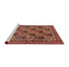 Sideview of Machine Washable Traditional Tomato Red Rug, wshtr423