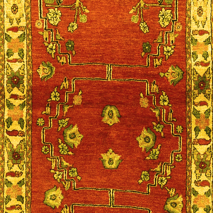 Machine Washable Persian Yellow Traditional Rug, wshtr4230yw
