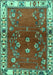 Machine Washable Persian Turquoise Traditional Area Rugs, wshtr4230turq