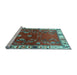 Sideview of Machine Washable Persian Light Blue Traditional Rug, wshtr4230lblu