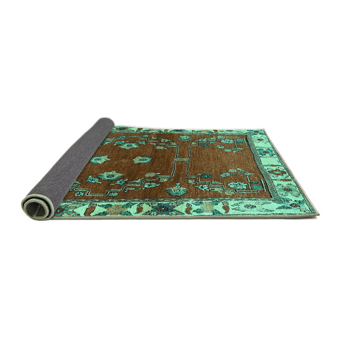 Sideview of Persian Turquoise Traditional Rug, tr4230turq