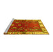 Sideview of Machine Washable Persian Yellow Traditional Rug, wshtr4230yw