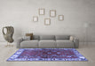 Machine Washable Persian Blue Traditional Rug in a Living Room, wshtr4230blu