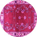 Round Persian Pink Traditional Rug, tr4230pnk