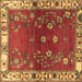 Square Machine Washable Persian Brown Traditional Rug, wshtr4230brn